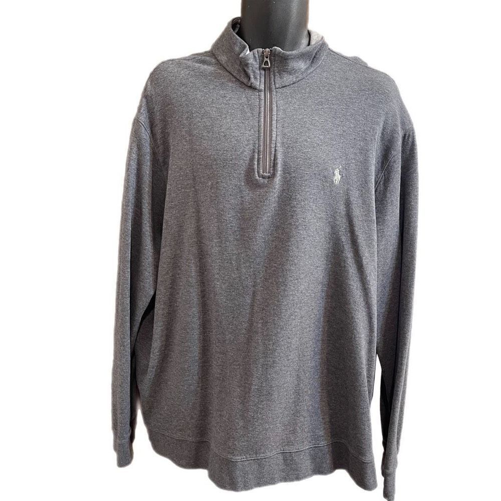 Polo Ralph Lauren Grey 1/4 Zip Sweater Size XXL